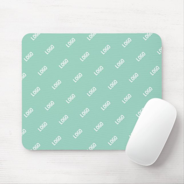 Your Uploaded Image or Logo Tiled | Light Teal  Mouse Pad (With Mouse)