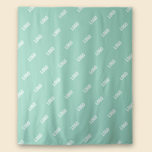 Your Uploaded Image or Logo Tiled   Light Teal  Tapestry