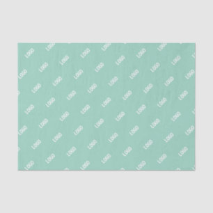 Your Uploaded Image or Logo Tiled   Light Teal  Tissue Paper