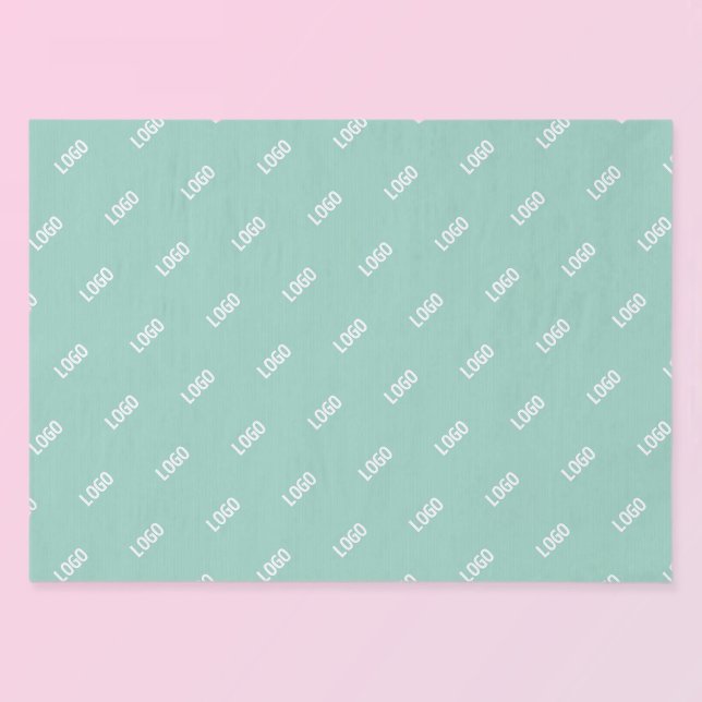 Your Uploaded Image or Logo Tiled | Light Teal  Tissue Paper (Creator Uploaded)