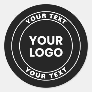 Your Uploaded Logo + Bold Circular Text  Classic Round Sticker