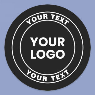 Your Uploaded Logo + Bold Circular Text  Classic Round Sticker