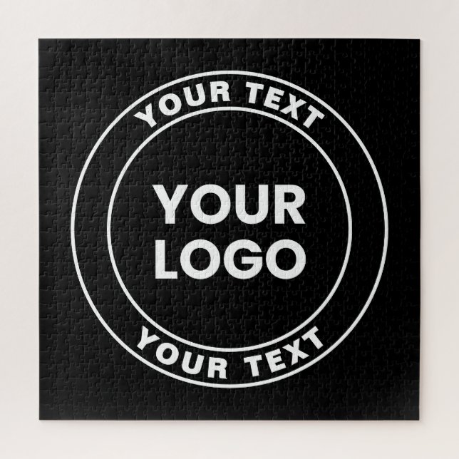 Your Uploaded Logo + Bold Circular Text  Jigsaw Puzzle (Vertical)
