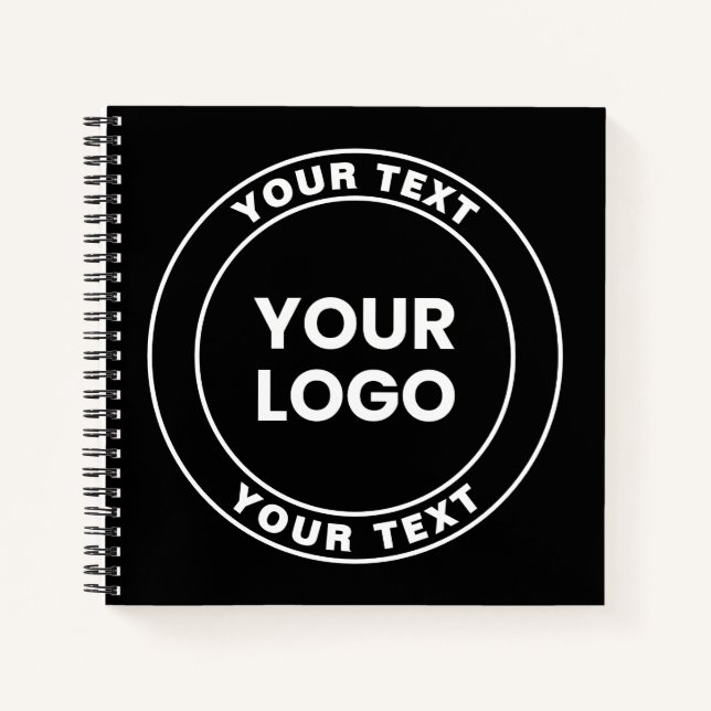 Your Uploaded Logo + Bold Circular Text  Notebook (Front)