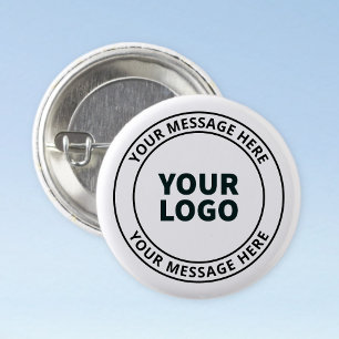 Your Uploaded Logo + Editable Circular Text  3 Cm Round Badge
