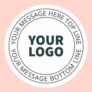 Your Uploaded Logo + Editable Circular Text Classic Round Sticker