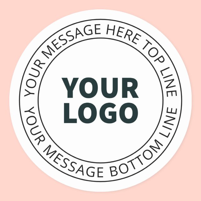 Your Uploaded Logo + Editable Circular Text  Classic Round Sticker (Creator Uploaded)