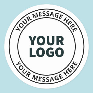 Your Uploaded Logo + Editable Circular Text Classic Round Sticker