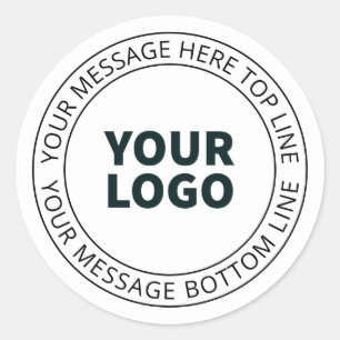 Your Uploaded Logo + Editable Circular Text  Classic Round Sticker