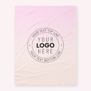 Your Uploaded Logo   Editable Circular Text  Fleece Blanket