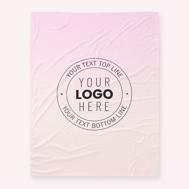 Your Uploaded Logo | Editable Circular Text  Fleece Blanket (Creator Uploaded)