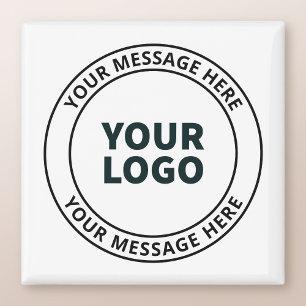 Your Uploaded Logo + Editable Circular Text Magnet