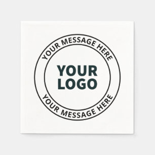 Your Uploaded Logo + Editable Circular Text Napkin