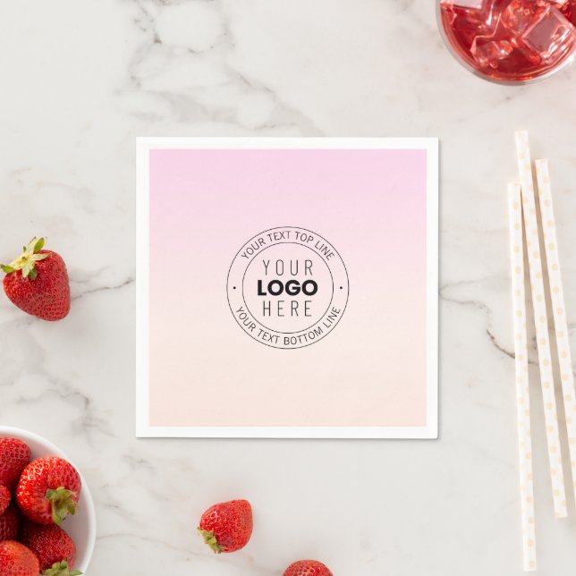 Your Uploaded Logo | Editable Circular Text  Napkin (Insitu)
