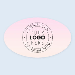 Your Uploaded Logo Editable Circular Text Oval Sticker