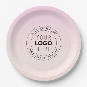 Your Uploaded Logo   Editable Circular Text  Paper Plate