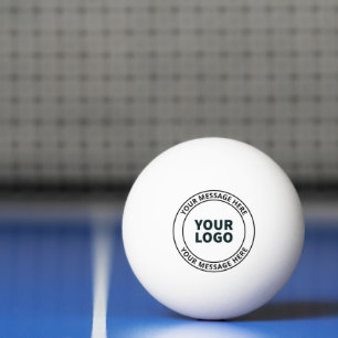Your Uploaded Logo + Editable Circular Text Ping Pong Ball