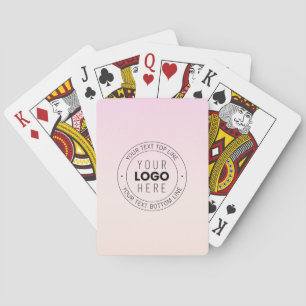 Your Uploaded Logo   Editable Circular Text  Playing Cards