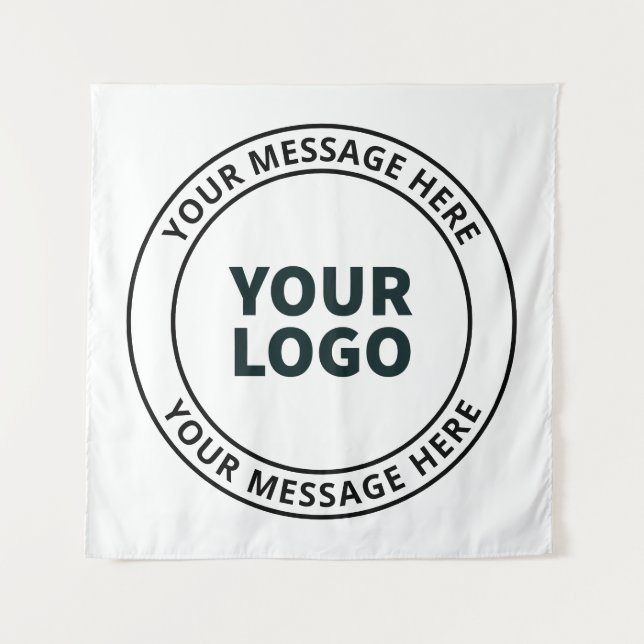 Your Uploaded Logo + Editable Circular Text  Tapestry (Front)