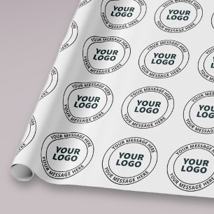 Your Uploaded Logo + Editable Circular Text Wrapping Paper