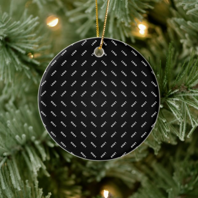 Your Uploaded Logo or Image | Modern Patten Ceramic Ornament (Tree)
