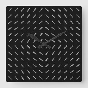 Your Uploaded Logo or Image   Modern Patten Square Wall Clock