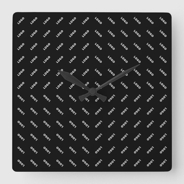 Your Uploaded Logo or Image | Modern Patten Square Wall Clock (Front)