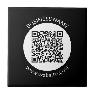 Your Uploaded QR code   Editable Text & Colours Ceramic Tile