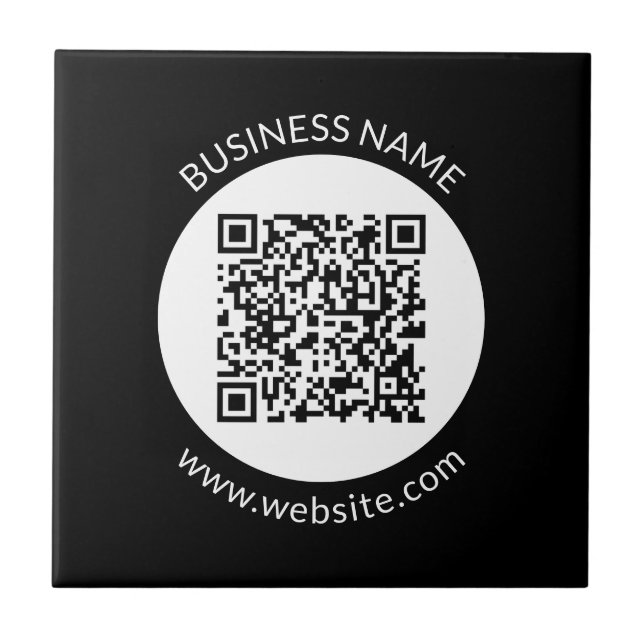 Your Uploaded QR code | Editable Text & Colours Ceramic Tile (Front)