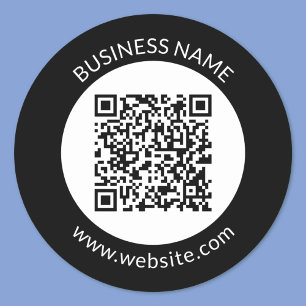 Your Uploaded QR code   Editable Text & Colours Classic Round Sticker
