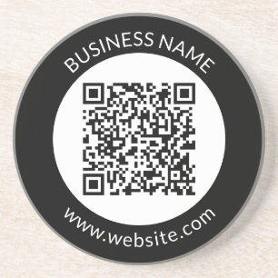 Your Uploaded QR code   Editable Text & Colours Coaster