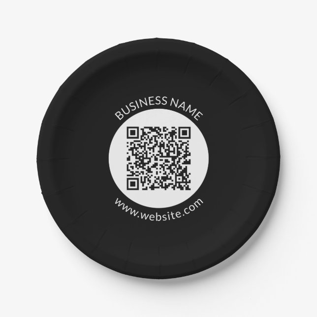 Your Uploaded QR code | Editable Text & Colours Paper Plate (Front)