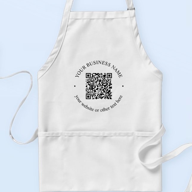 Your Uploaded QR code Plus Editable Circular Text Standard Apron (Creator Uploaded)