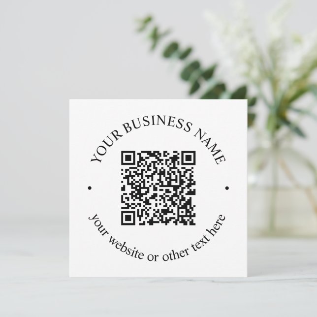 Your Uploaded QR code Plus Editable Circular Text Thank You Card (Standing Front)
