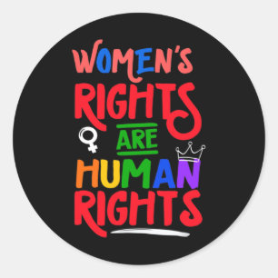 Your Uterus Feminist Women's Rights Are Human Righ Classic Round Sticker