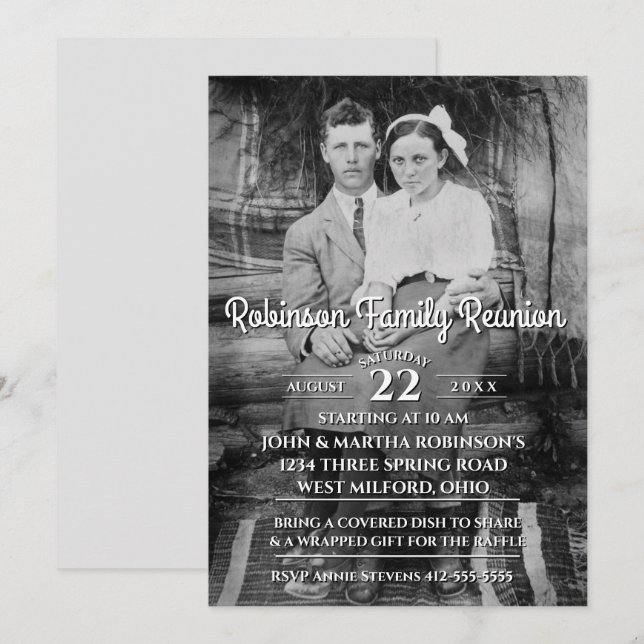 Your Vintage Photo Family Reunion Invitation (Front/Back)
