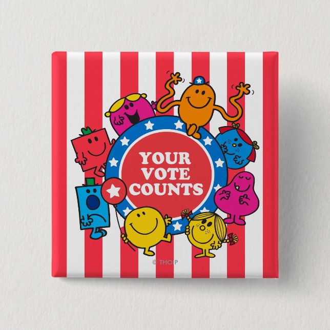 Your Vote Counts! 15 Cm Square Badge (Front)