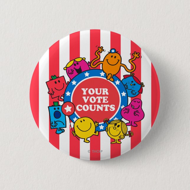 Your Vote Counts! 6 Cm Round Badge (Front)