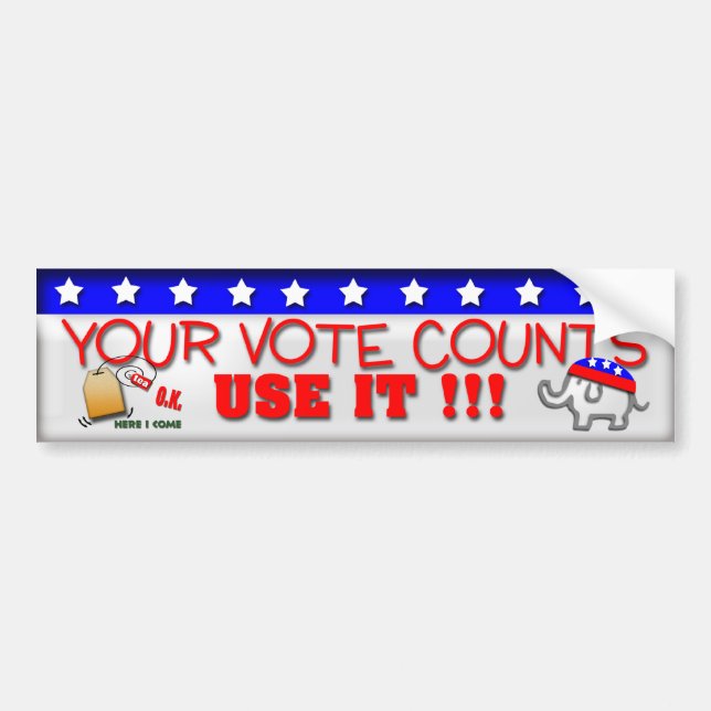Your Vote Counts Bumper Sticker (Front)