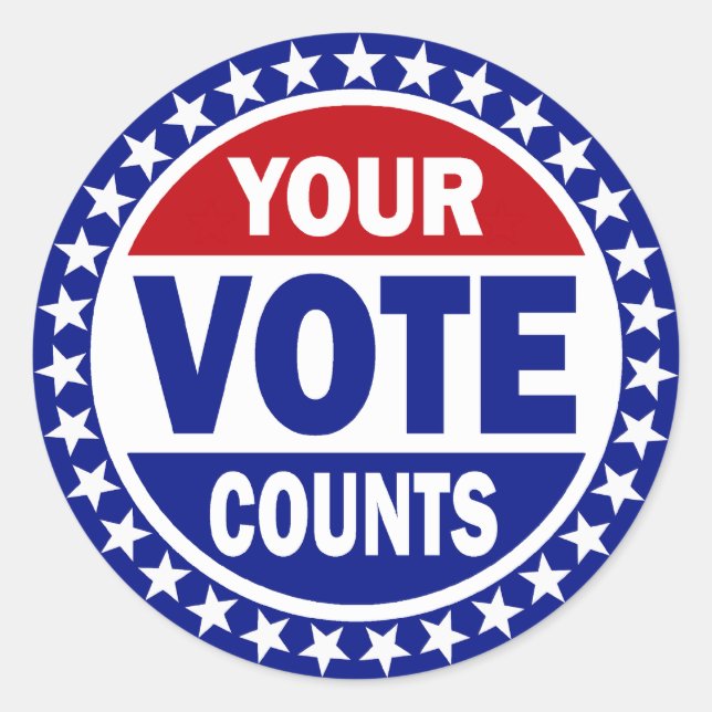 Your Vote Counts Classic Round Sticker (Front)
