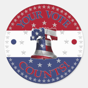 Your Vote Counts Liberty Bell Classic Round Sticker