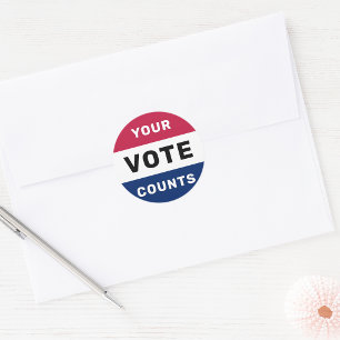 Your Vote Counts Patriotic American Election 2024 Classic Round Sticker