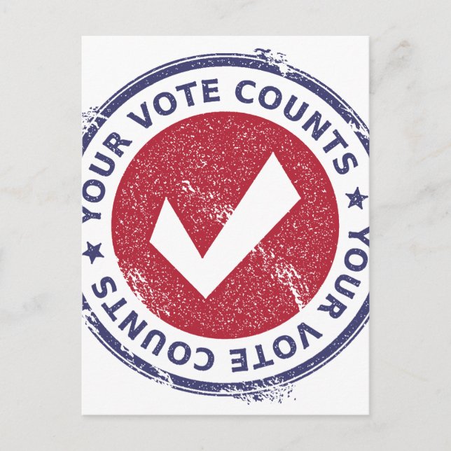 your vote counts postcard (Front)