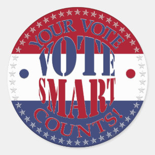 Your Vote Counts Vote Smart Classic Round Sticker