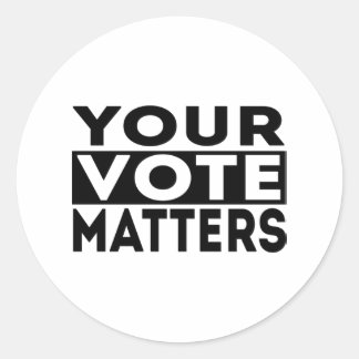 YOUR VOTE MATTERS CLASSIC ROUND STICKER
