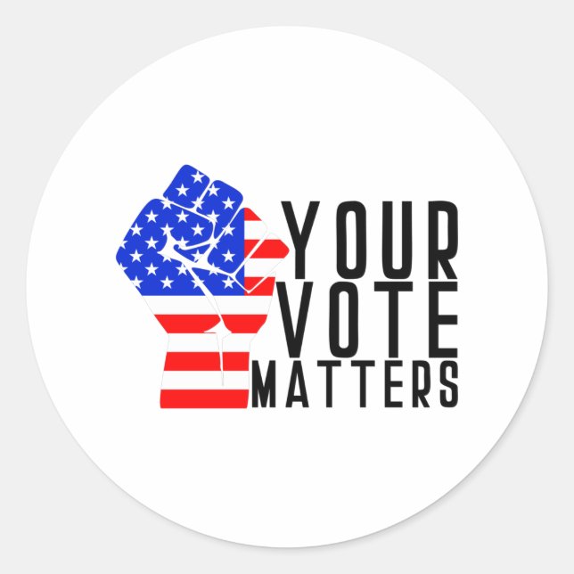 your vote matters classic round sticker (Front)