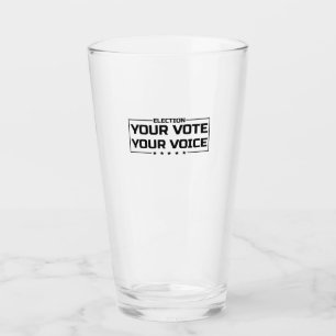 Your Vote Your Voice black font Glass