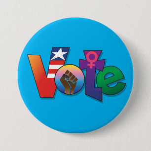 'Your Vote, Your Voice" Blue Button