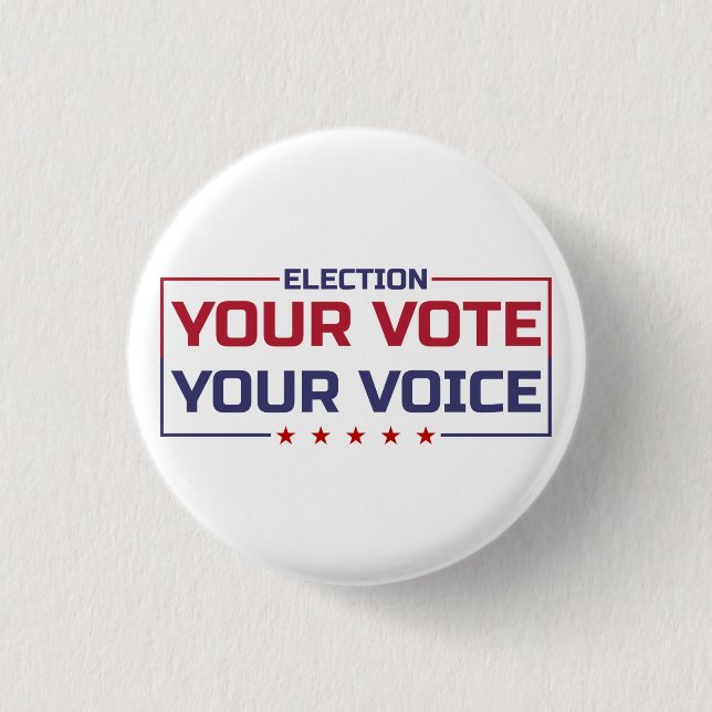 Your Vote Your Voice colored font 3 Cm Round Badge (Front)