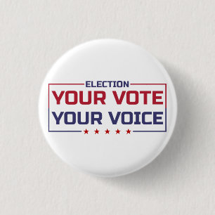 Your Vote Your Voice coloured 3 Cm Round Badge